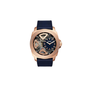 Watch strap Fossil BQ2207 Leather Blue 24mm